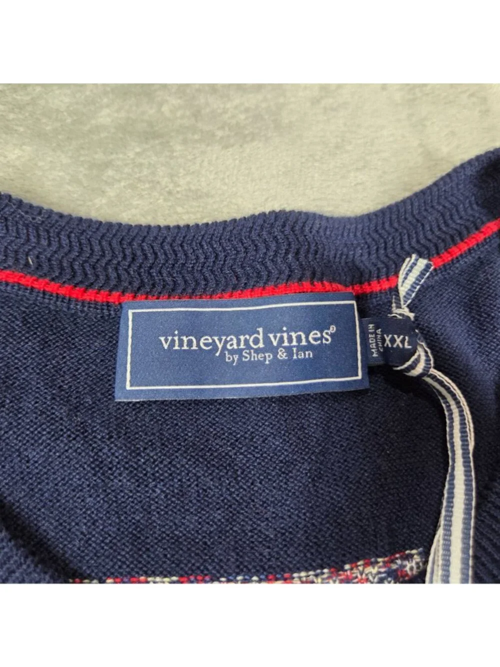 Vineyard Vines Sweater Mens XXL Navy Burgee Flag Cashmere Blend Nautical NEW